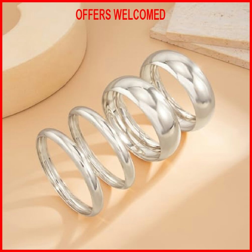 Chunky Wide Bangle Bracelet Stackable Statement C… - image 6